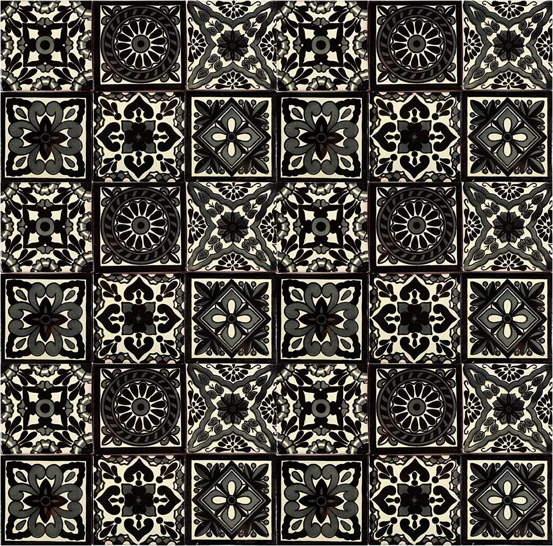 Cerames Mexikanische Fliesen - 30 Stück Handbemalte Keramikfliesen 10,5x10,5 Cm