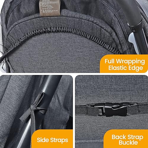 Miniatura 13 de Orzbow Mosquitera universal para cochecito, cochecito de bebé con cremalleras bidireccionales y bolsa de almacenamiento, cubierta de mosquito