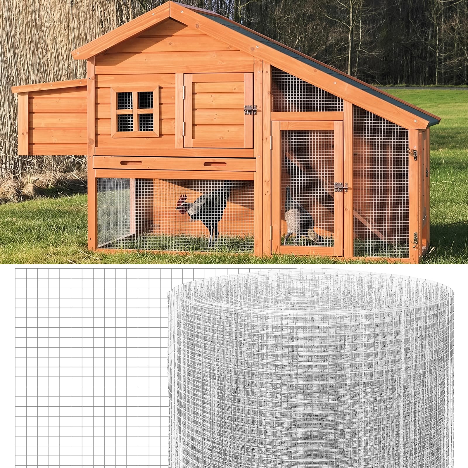 25 m x 1 m Pflanzenschutzgitter, Rostbeständiges Verzinktes Pflanzenschutz, Vogelnetz Vogelschutznetz, Hasenzaun, Zaun für Hunde, Hühnerzaun für Gärten Balkonen Obstgärten usw