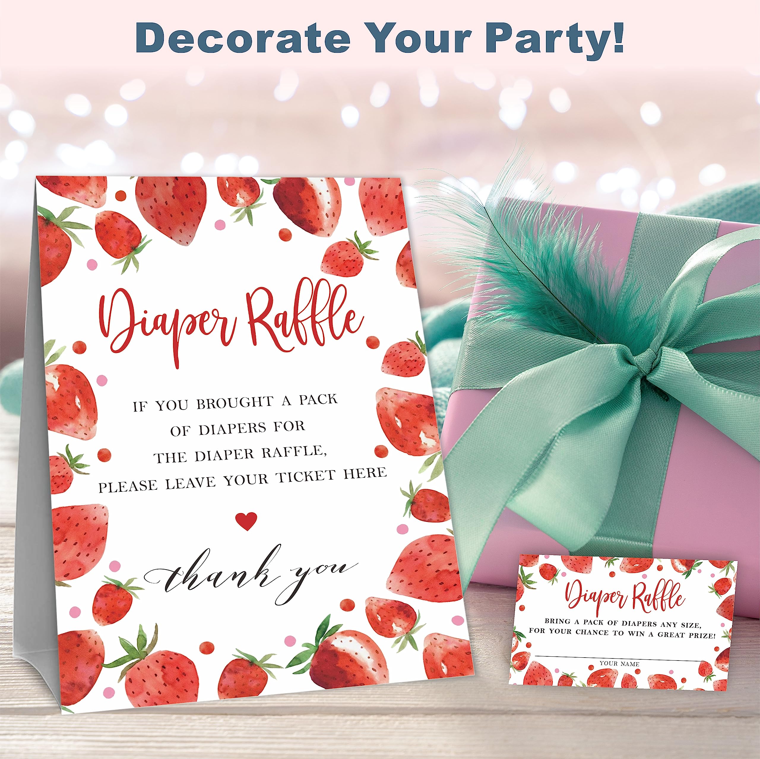 Baby Shower Diaper Raffle Game Kit – Airplane & Hot Air Balloon Design, Includes 50 Tickets & 1 Standing Sign, 5x7 Inch - View #8