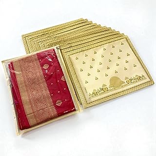 Saree covers for storage Pack of 12 Single Saree covers with zip transparent Saree bags for gifting Cloth organizer for st Price In India