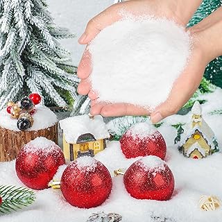 Maniaacer 12.7 Ounces Christmas Fake Snow Decoration Artificial Plastic Snow Christmas Plastic Faux Snow Dry Snowflakes Fa...