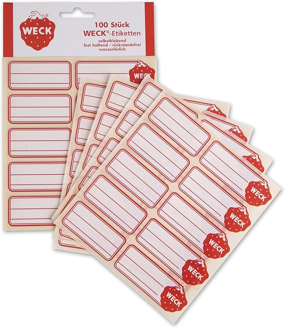 100 Quality Freezer / Jar labels. 5cm x 2.5cm. Made in Germany by WECK