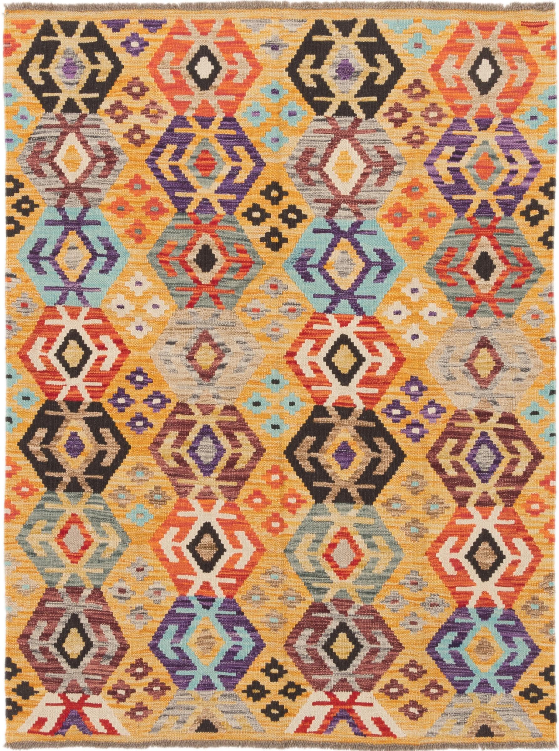 Tapis d'Orient Kilim Afghan authentique tissé main laine salon 127x170