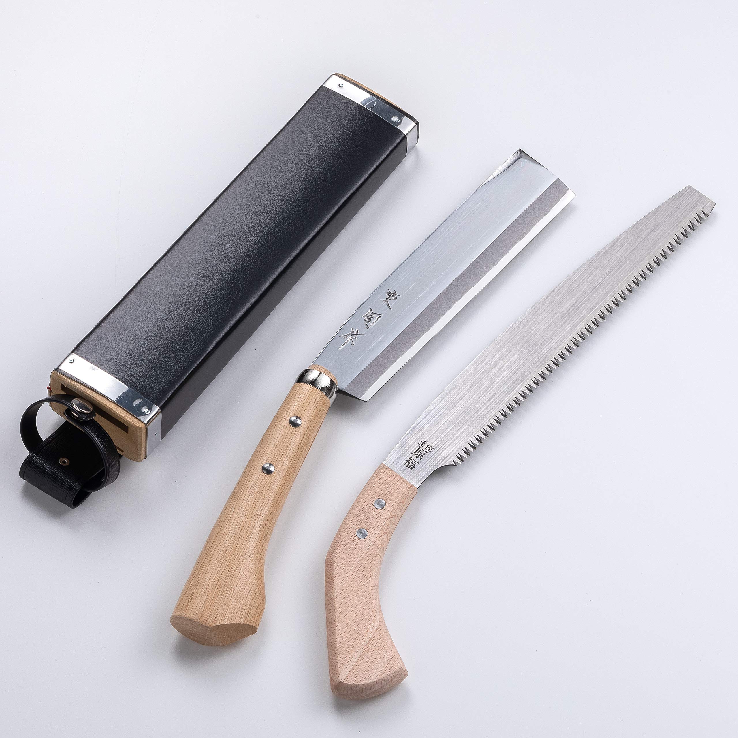 Amazon.co.jp: 東周作 青紙鋼 細身ﾅﾀ(片刃)210&鋸240 二丁差し