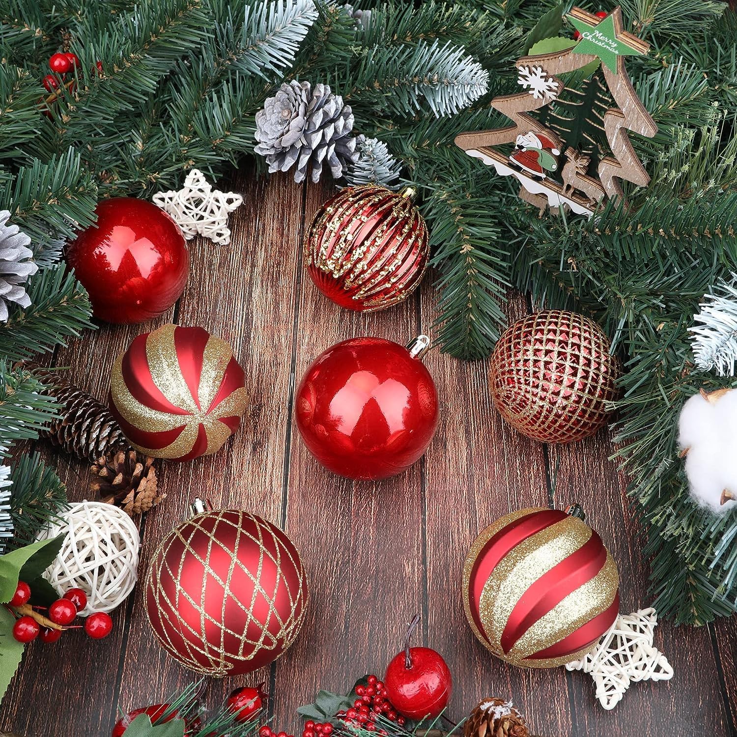 SHareconn 12 Bolas de Navidad Plástico