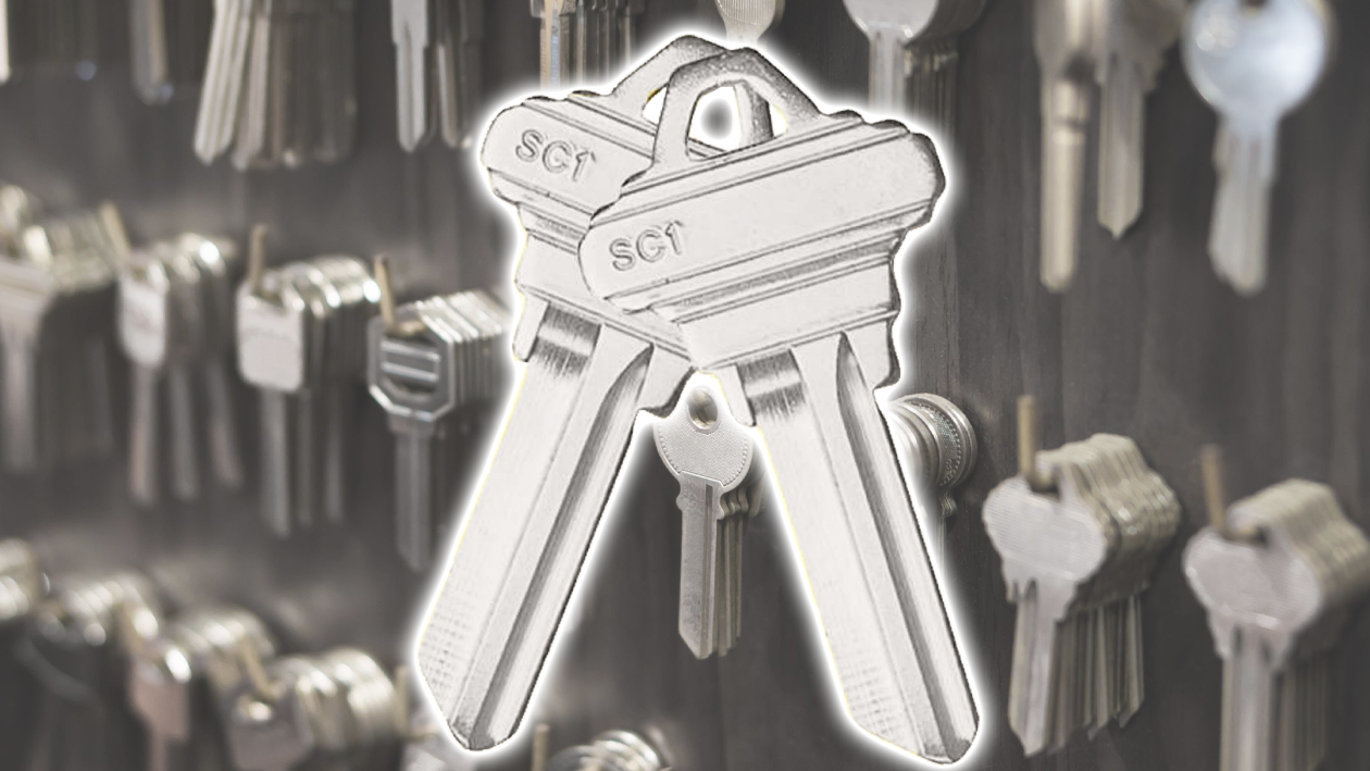 SC1 Key Blanks Pack of 50 Uncut Blank Keys for Home and