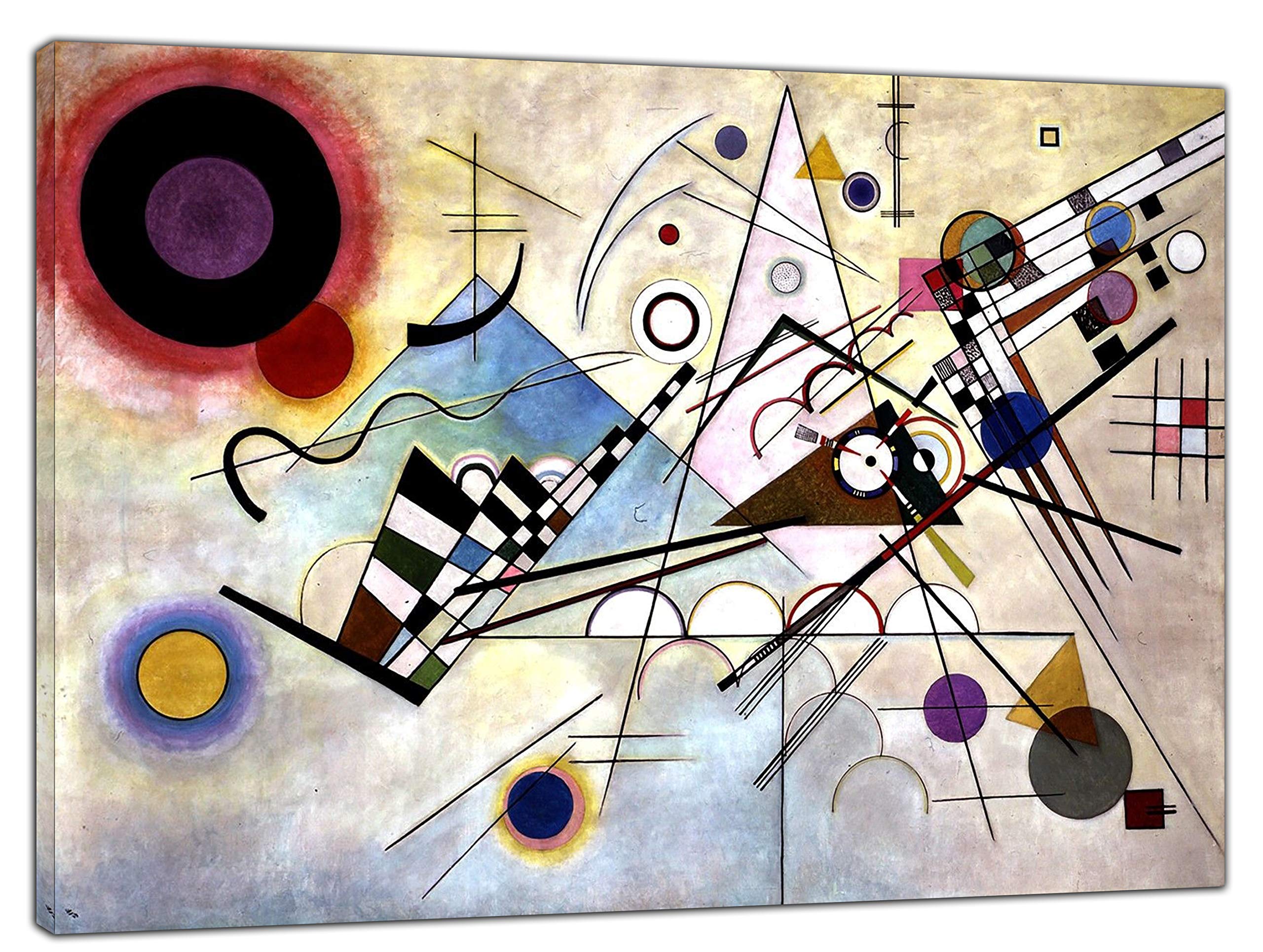 Artsprints Composition Viii Oil Paint By Wassily Kandinsky Re Print On Framed Canvas Wall Art Painting Home Decoration Ready To Hang 34 X 24Inch(86X 60 Cm) -38Mm Depth