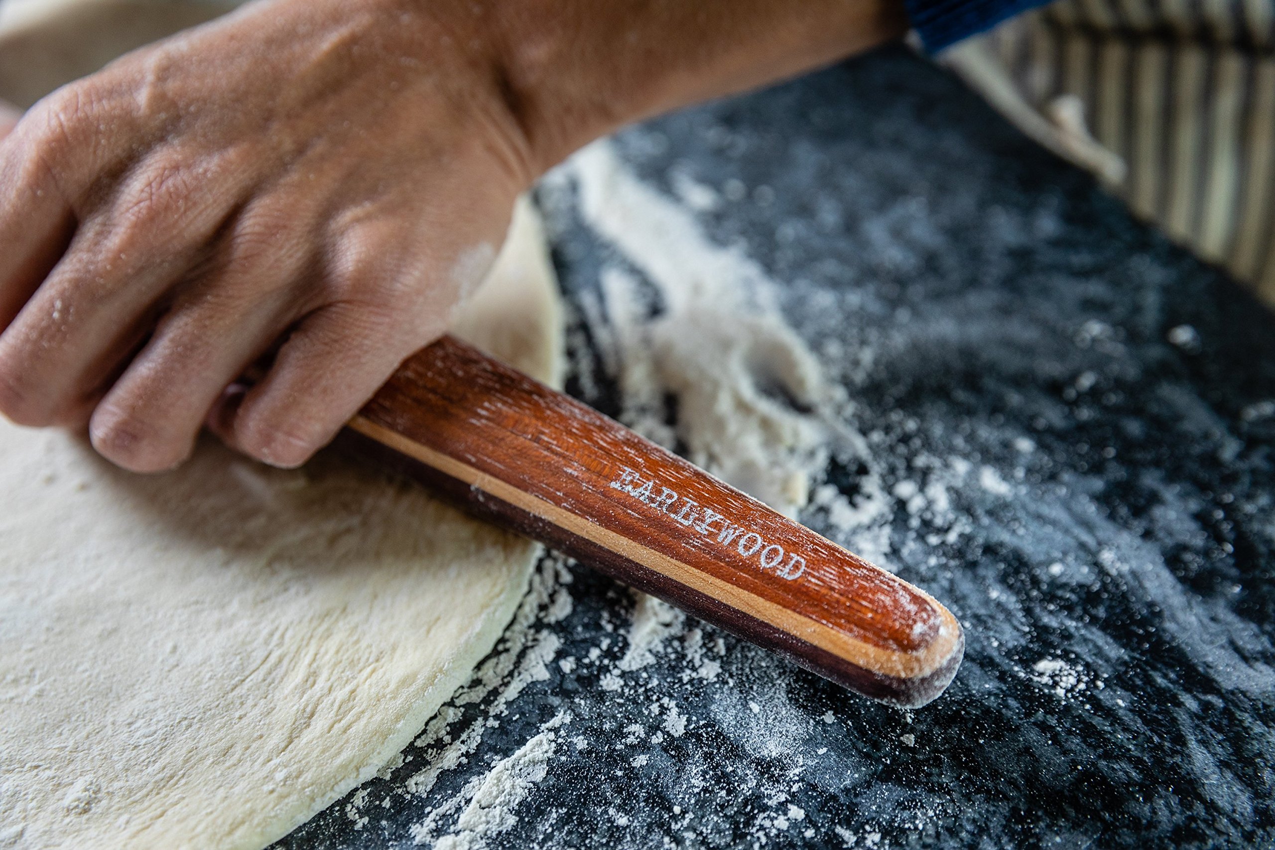 Earlywood Rodillo francés – Rodillo cónico de madera para hornear pizza, masa de pastelería o pasta – Rodillo francés de madera dura fabricado en Estados Unidos – Jatoba