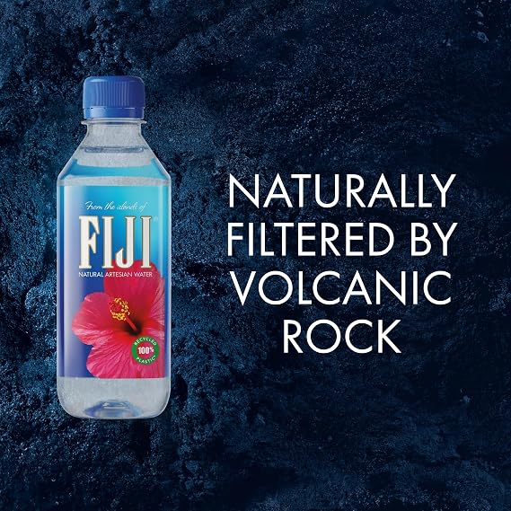 FIJI Natural Artesian Water 330 mL / 11.15 Fl Ounce Bottle (Pack of 6) - 100% Recycled Plastic