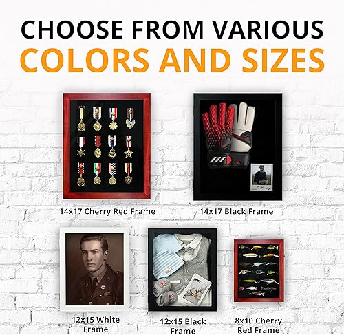 Miniatura 8 de Marco de caja de sombra grande de 12 x 15, vitrina de caja de sombra profunda, caja de sombra blanca, marco de imagen Shadowbox, caja de sombra de