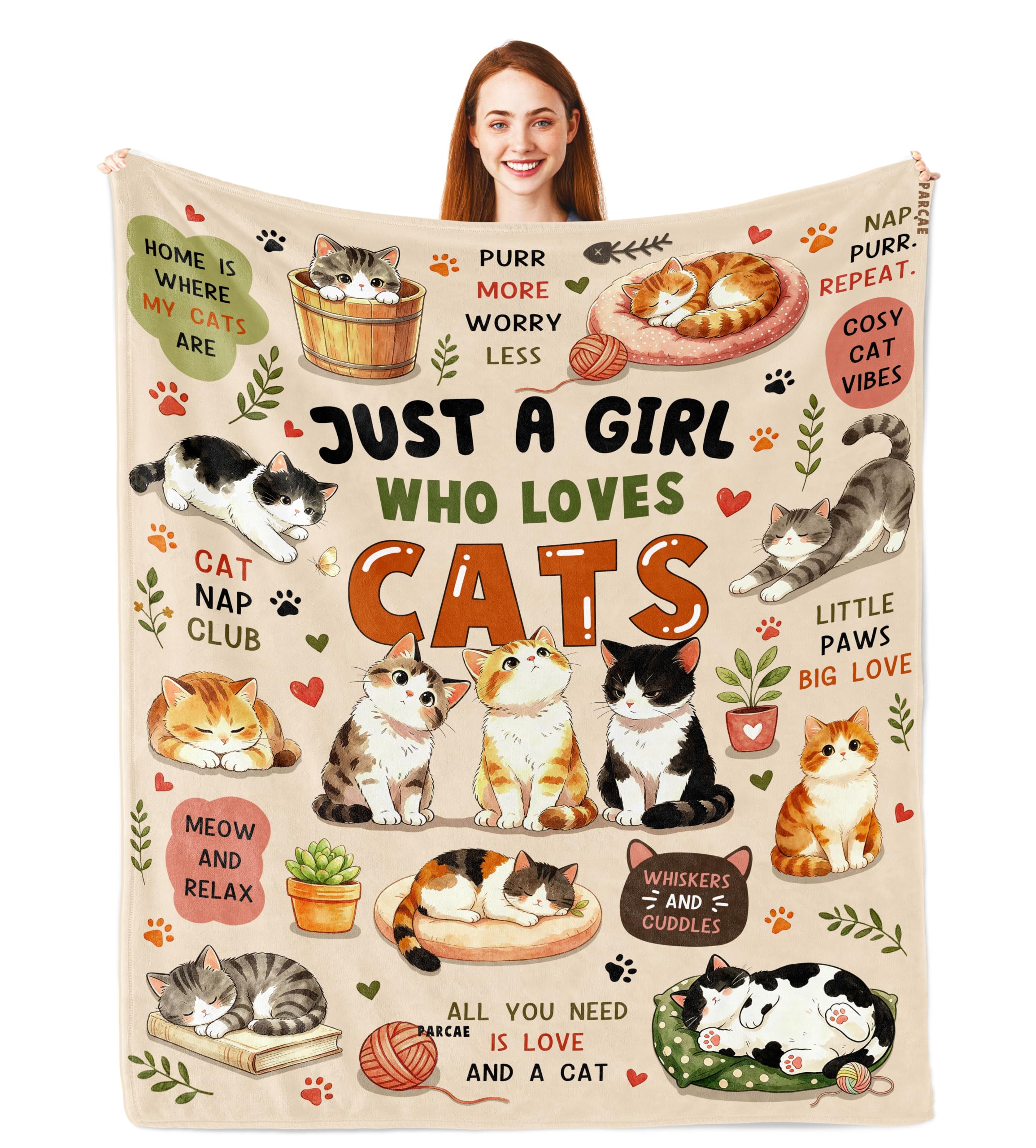 Parcae Cat Gifts for Girls Women, Cat Lovers Gifts Blanket 50 * 60”