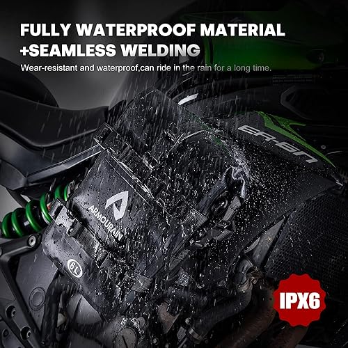 Miniatura 5 de Bolsa impermeable para parachoques de motocicleta, bolsa de barra de choque de motor de 6 L con correa para el hombro, bolsa de marco lateral para