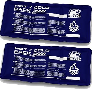 TrekProof Flexible Ice Packs for Pain Relief - Reusable Hot & Cold Gel Packs for Knee, Shoulder, Back, Ankle - 2 Pack Bendable Comfort