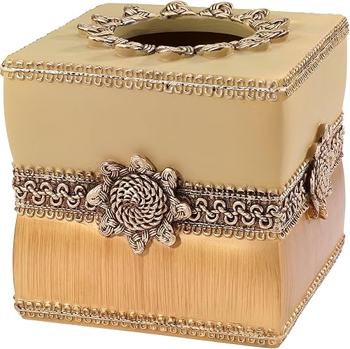 Avanti Linens - Funda para caja de pañuelos, artículos esenciales para el baño de invitados, elegante decoración de baño (colección de medallones