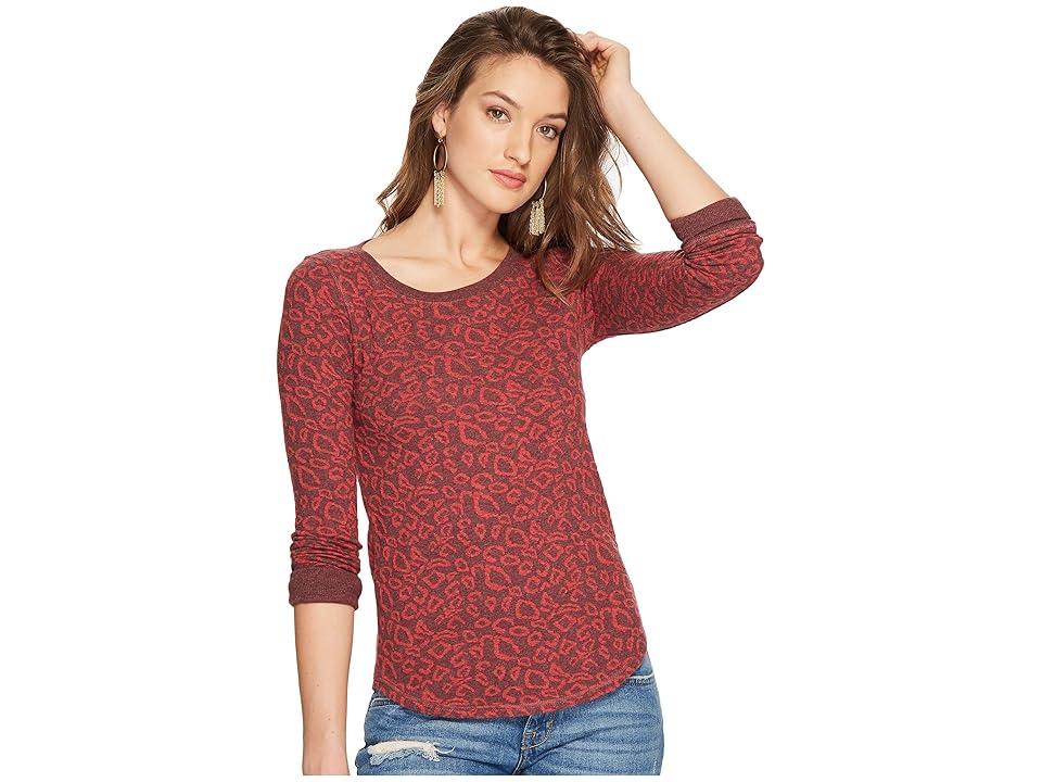 

Lucky Brand Cheetah Print Pullover (Red Multi) Women's Clothing