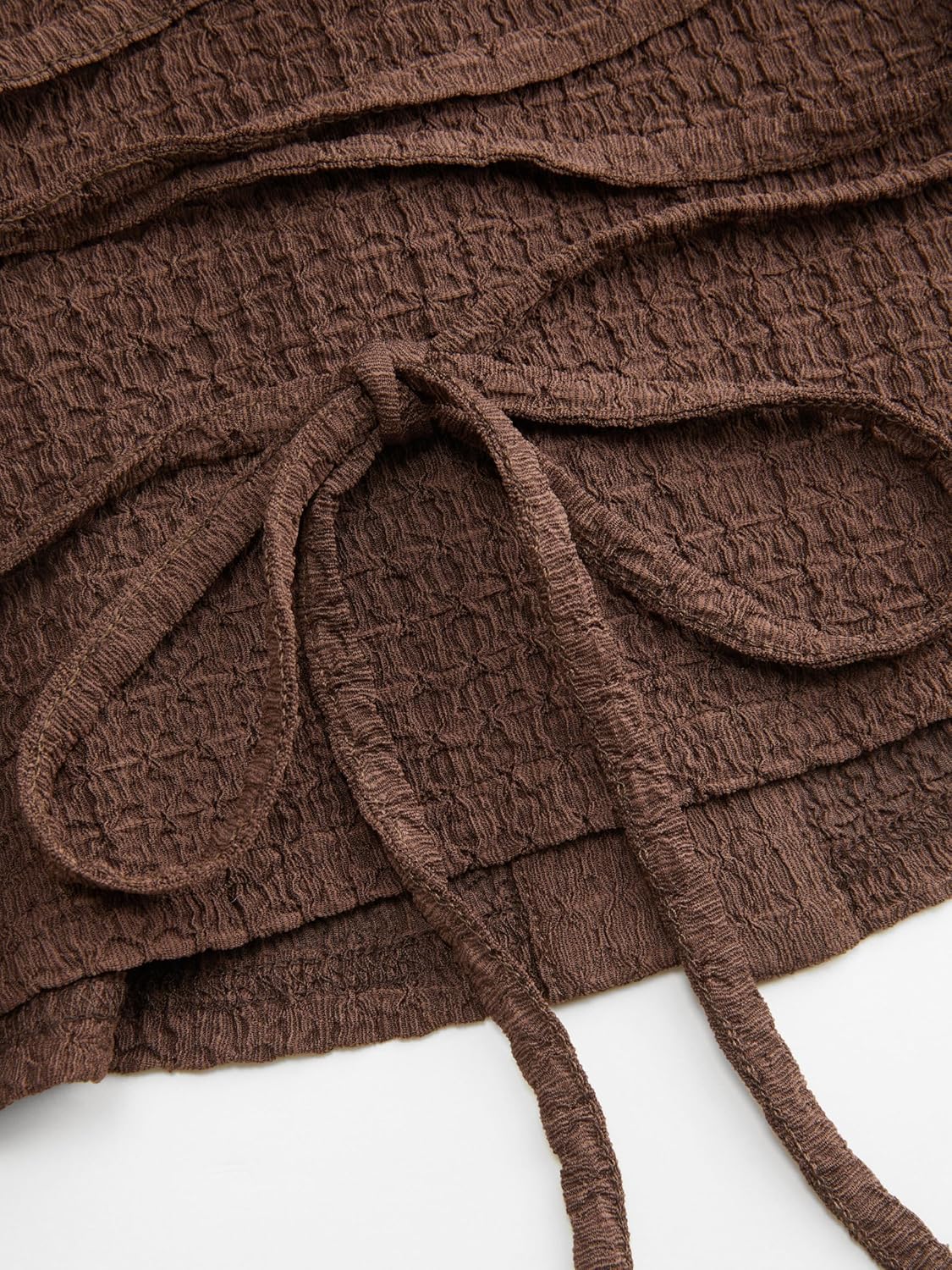 CIDER Women's Long Sleeve Tie Back Button Down Blouse Slim Fit V Neck Textured Top Casual Fall Outfit - Image 6