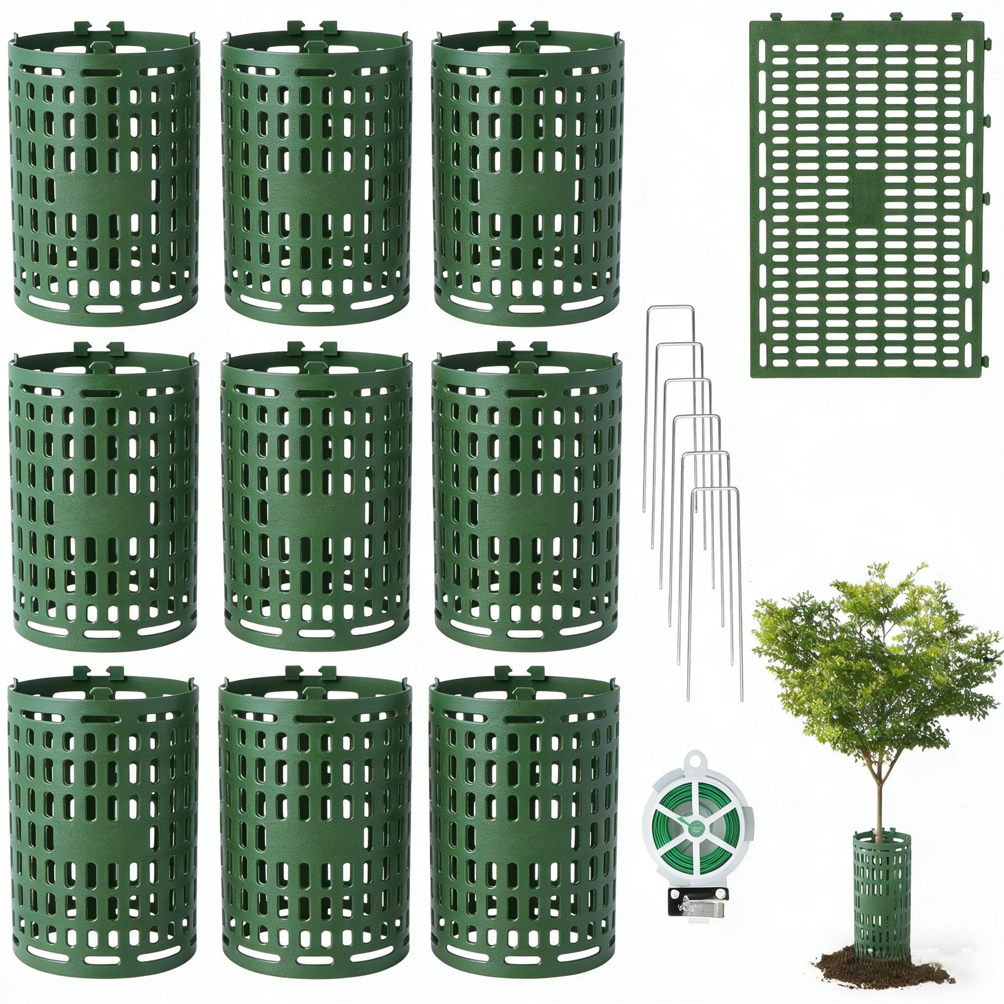 Protection tronc arbre polypropylène perforé contre rongeurs et tondeuses 10 Pcs