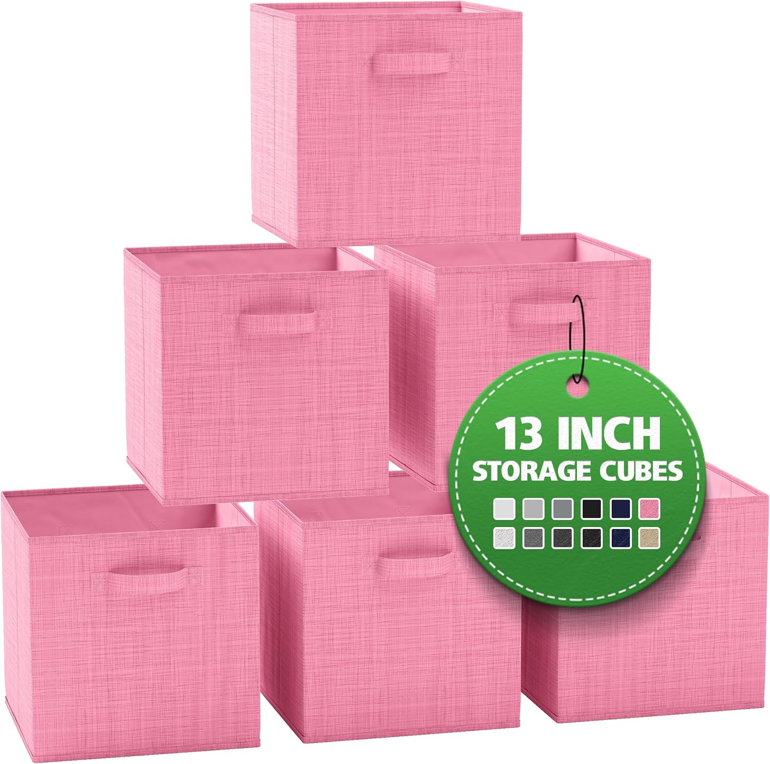 NEATERIZE Cube Storage Baskets for Organizing 13x13 Inch Set of 6 HeavyDuty