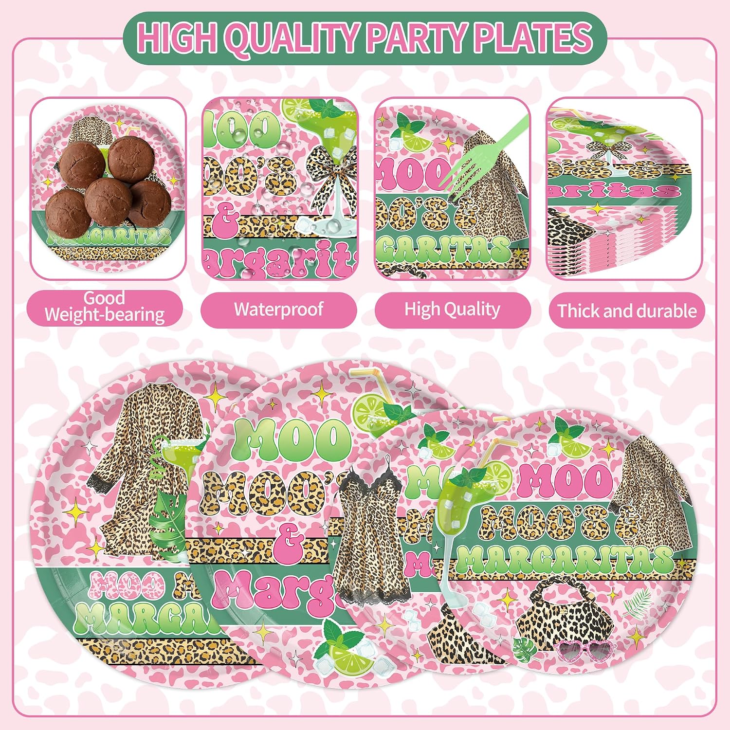 140PCS Moo Moos and Margaritas Party Decorations, Serves 20 image 3