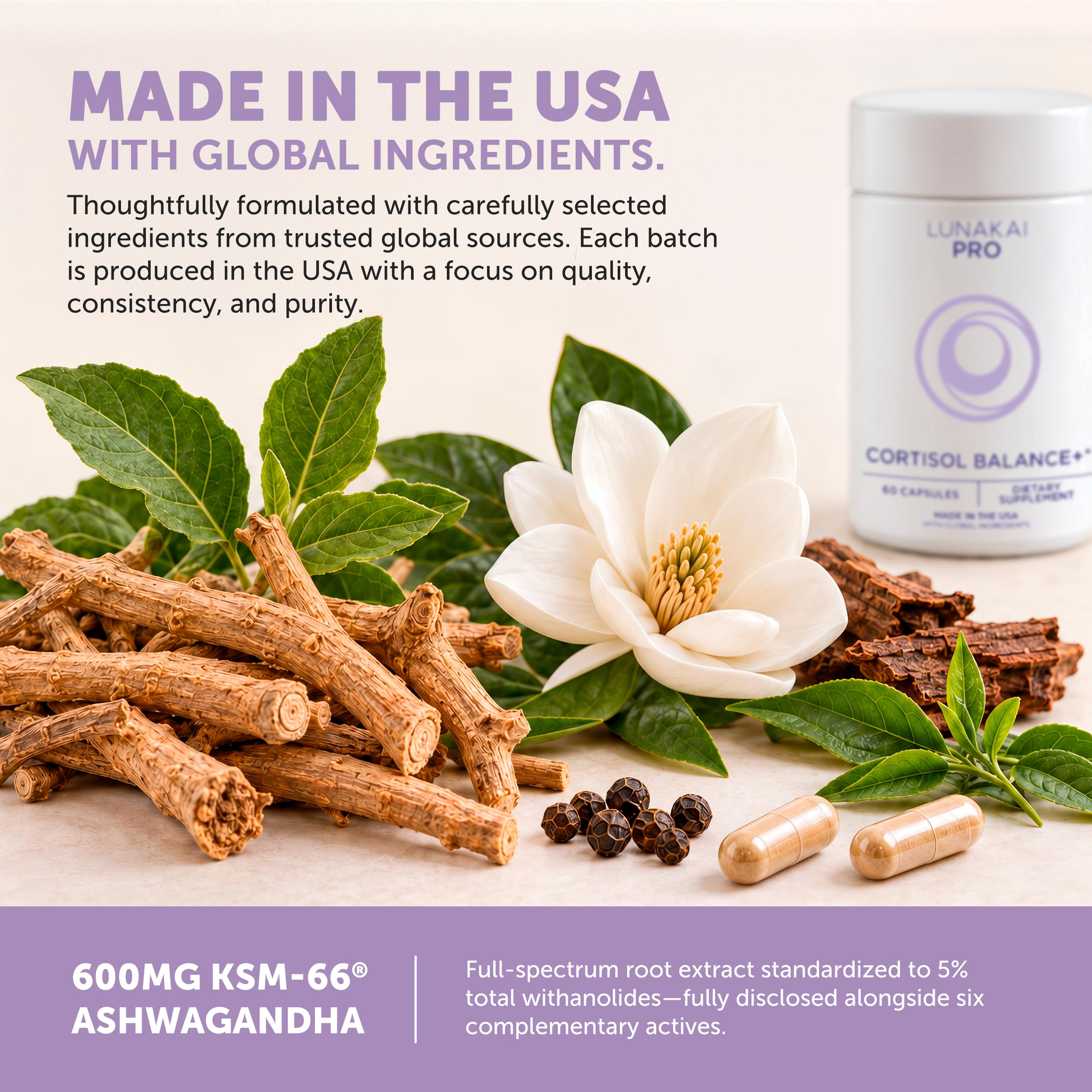 Lunakai USA Made Cortisol Supplements for Women, 60 Capsules — Amazon image 8