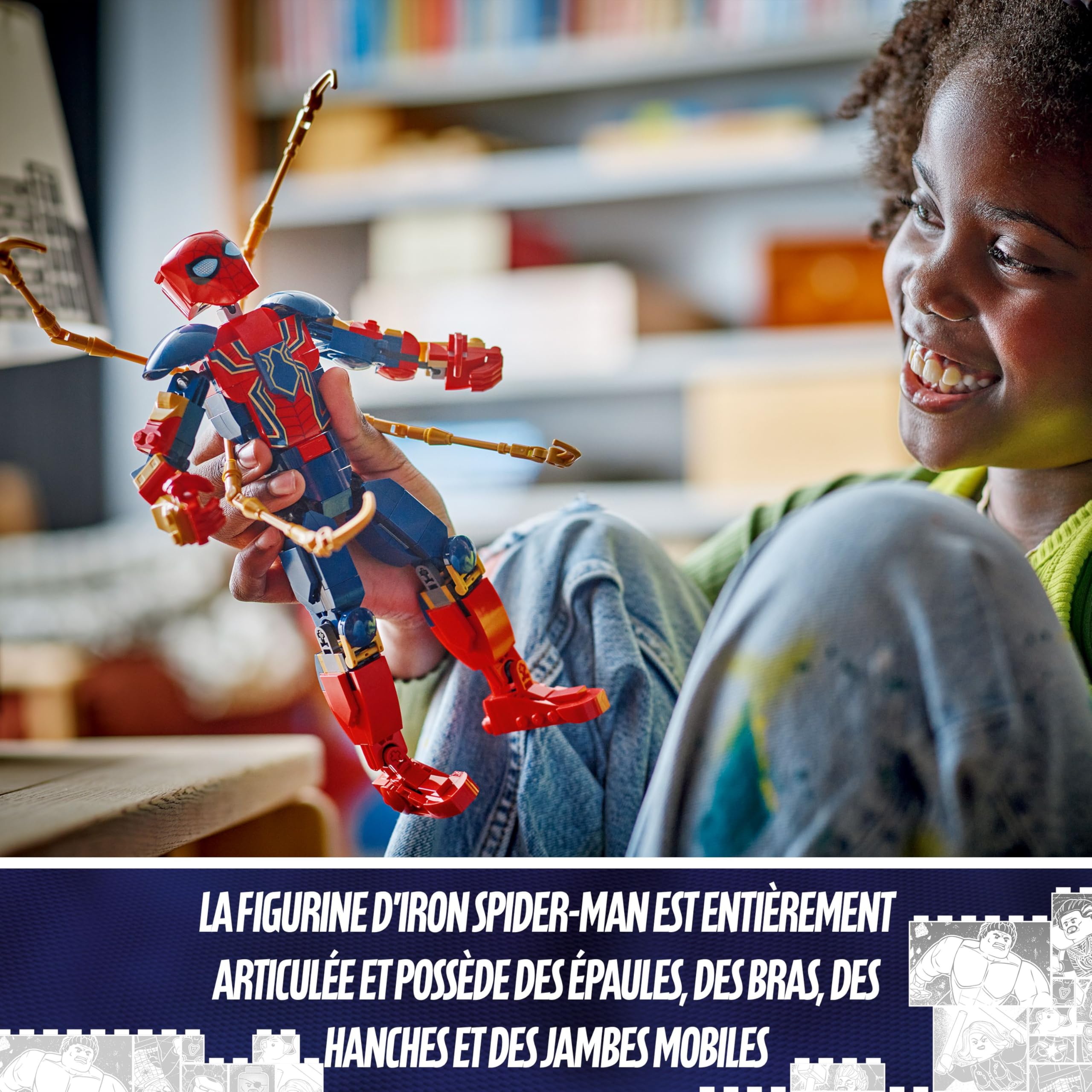 LEGO | Marvel Figurine d'Iron Spider-Man à Construire Jeu de Rôle pour Garçons et Filles dès 8 Ans, Idée Cadeau pour Enfant Fan de Spiderman et Avengers 76298
