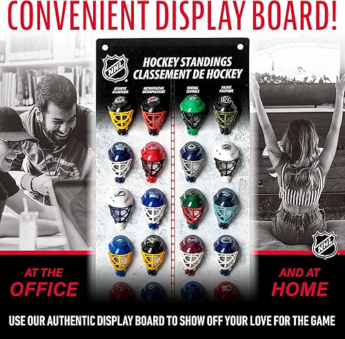 Miniatura 3 de Franklin Sports NHL seguimiento de posicionamiento en la liga con mini máscaras de los equipos