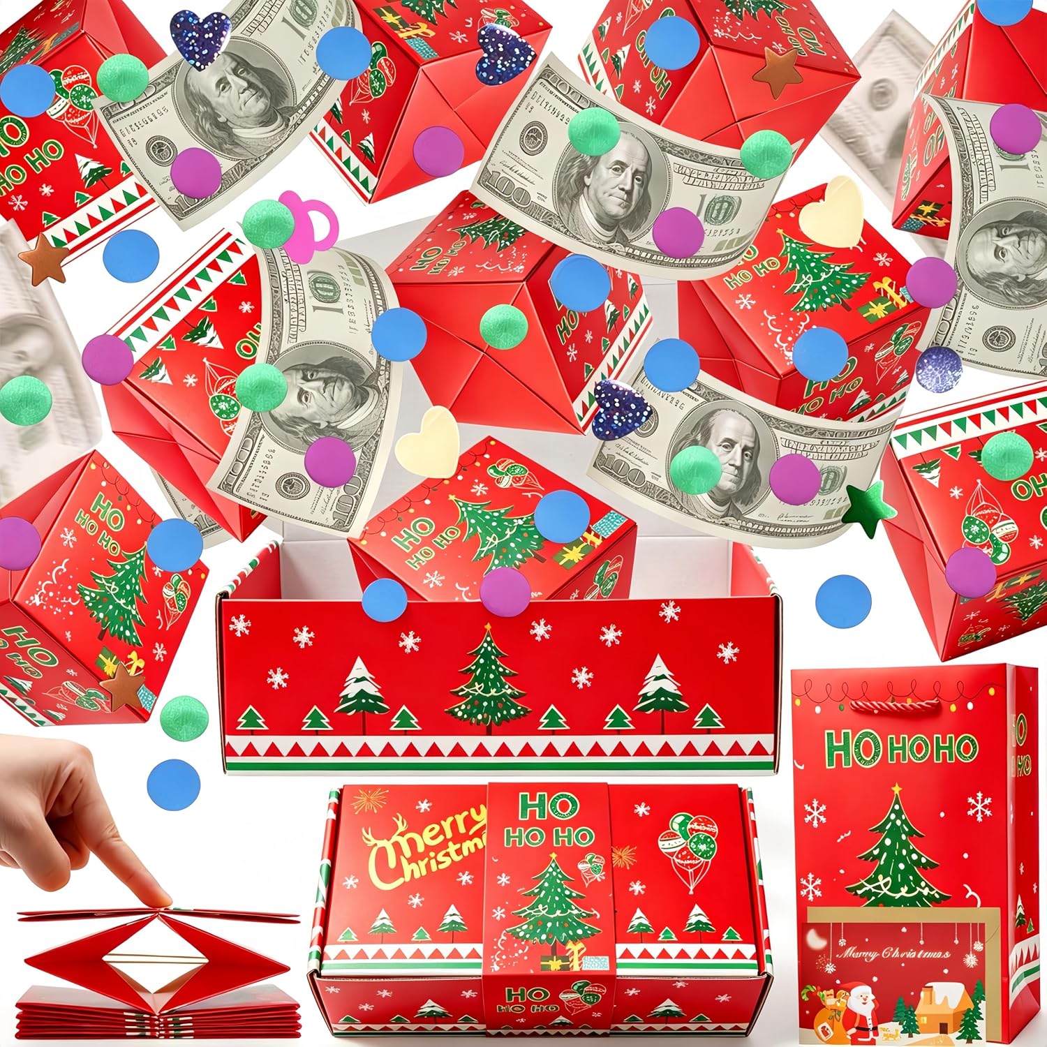 Amazon.com: JINSTABAG Christmas Surprise Money Gift Box Explosion for ...