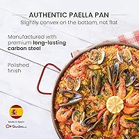 Vista 2 de Machika Sartén tradicional de acero al carbono, auténtica paella española con superficie con hoyuelos, versátil sartén de acero al carbono