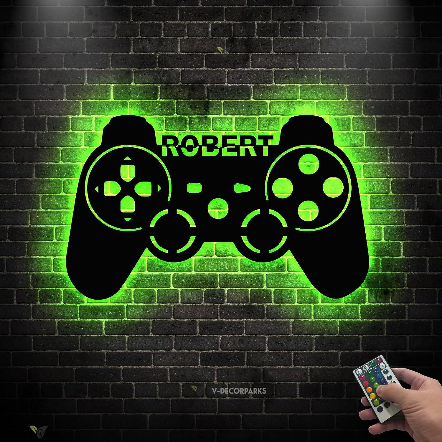 Personalized Gamer Name Sign Home Decor Custom Video Game Room Metal Wall Art LED Light Game Zone Kids Nursery Decoration Birthday Christmas, Metal Art, Housewarming Gift, Home Décor