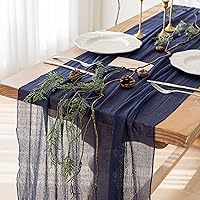 Vista 34 de Keketoarrange - Caminos de mesa rústicos de gasa color blanco marfil crema, 120 pulgadas y 10 pies, camino de mesa largo de tela de queso traslúcida