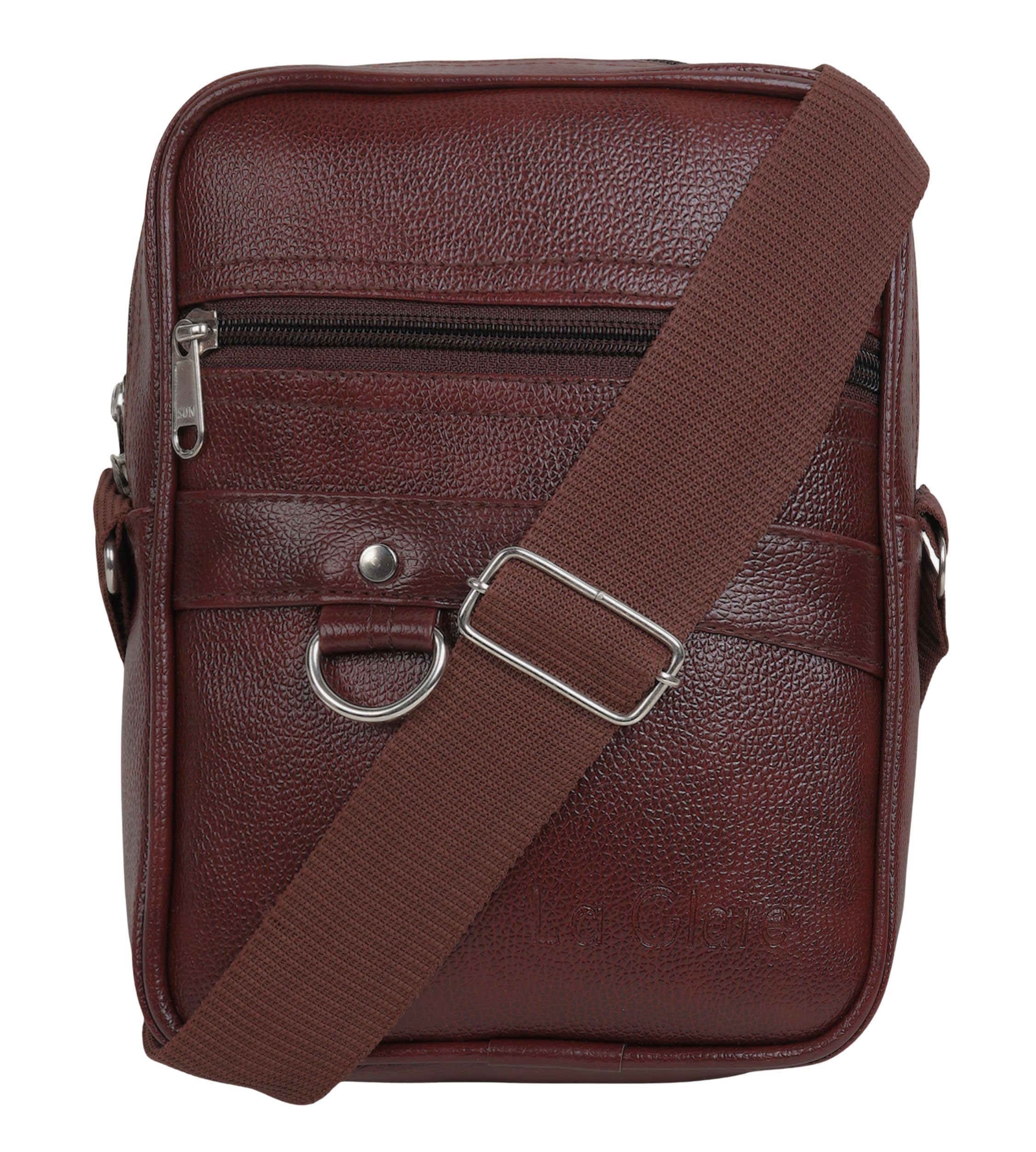 Men PU Leather Sling Bag for Men Office, Travel Shoulder Crossbody Bag-image-31