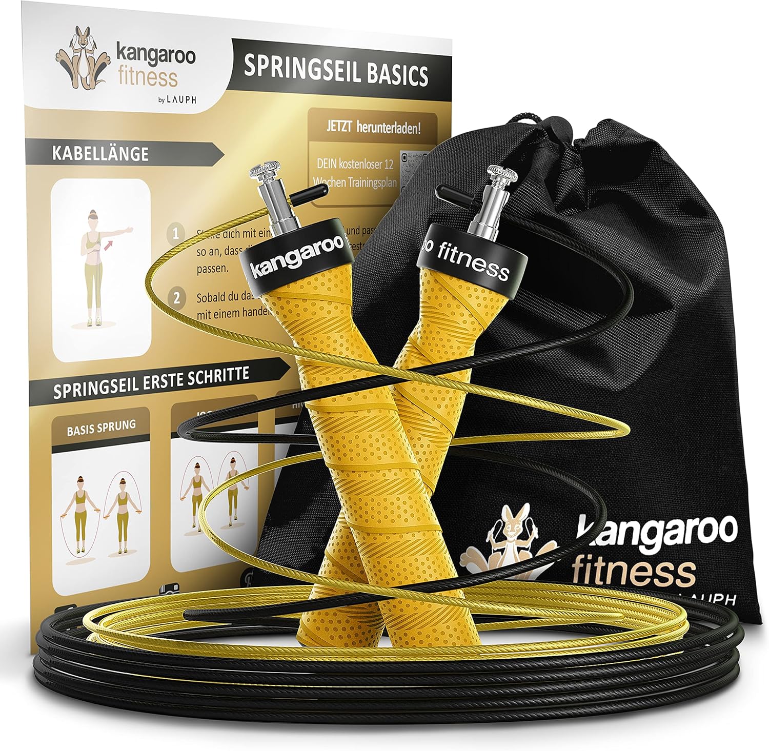 Skipping Rope for Adults Fitness with Training Plan Bonus Rope Bag – Speed Rope Skipping Rope Boxing Crossfit Sports Skipping Rope Adult Boxer – Skipping Ropes Skipping Jump Rope Rope Skipping Rope