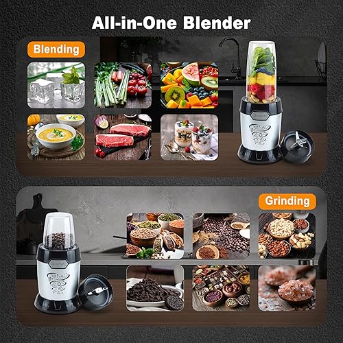 Miniatura 3 de Licuadora de batidos, licuadora personal de 1200 W para batidos, licuadoras para cocina con 2 tazas de viaje de 26 onzas sin BPA, perfecta