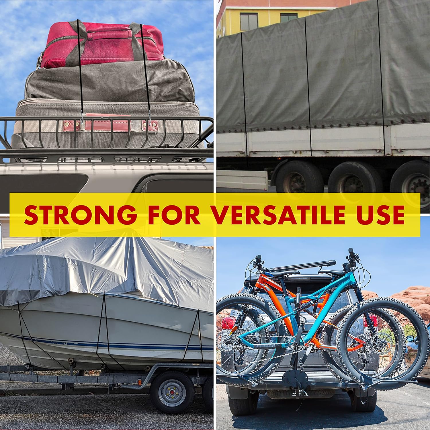 Tор Rаtеd 50 Pack Rubber Tarp Straps Made in USA 10 Long EPDM with Crimped Hooks- Bungee Cords with Hooks for Flatbed Trailers, Cargo Control, Tarps and more 🔥 Hоt Dеаlѕ 50 Pack Rubber Tarp Straps Made in USA 10 Long EPDM with Crimped Hooks- Bungee Cords with Hooks for Flatbed Trailers, Cargo Control, Tarps and more