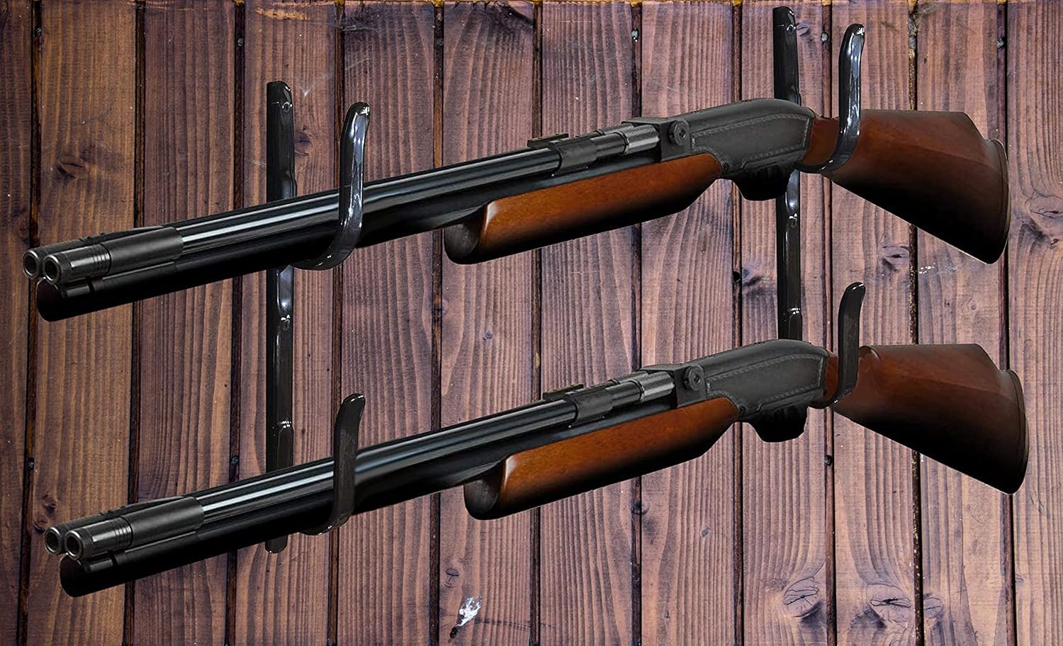 Gun Racks - Gun Rack Wall Mount - Gun Hangers Hooks for Shotgun Rifle Hunting - 2pcs PVC Coated Metal J Hook