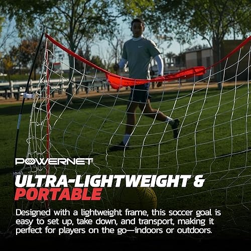 Miniatura 6 de PowerNet Portable Soccer Goal, Collapsible Soccer Net with Fiberglass Poles, Pop Up Soccer Training Equipment, 1 Goal & Zipper Storage Bag (Various