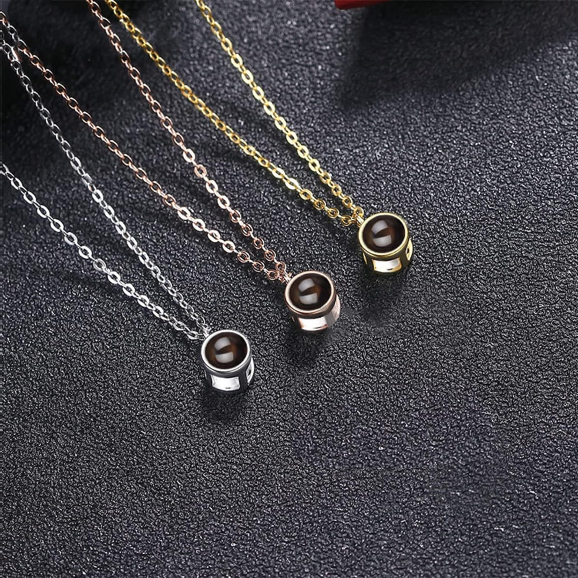 Collar personalizado con imagen proyectada – Collar de plata esterlina de ley con foto en el interior – Un regalo único para ella