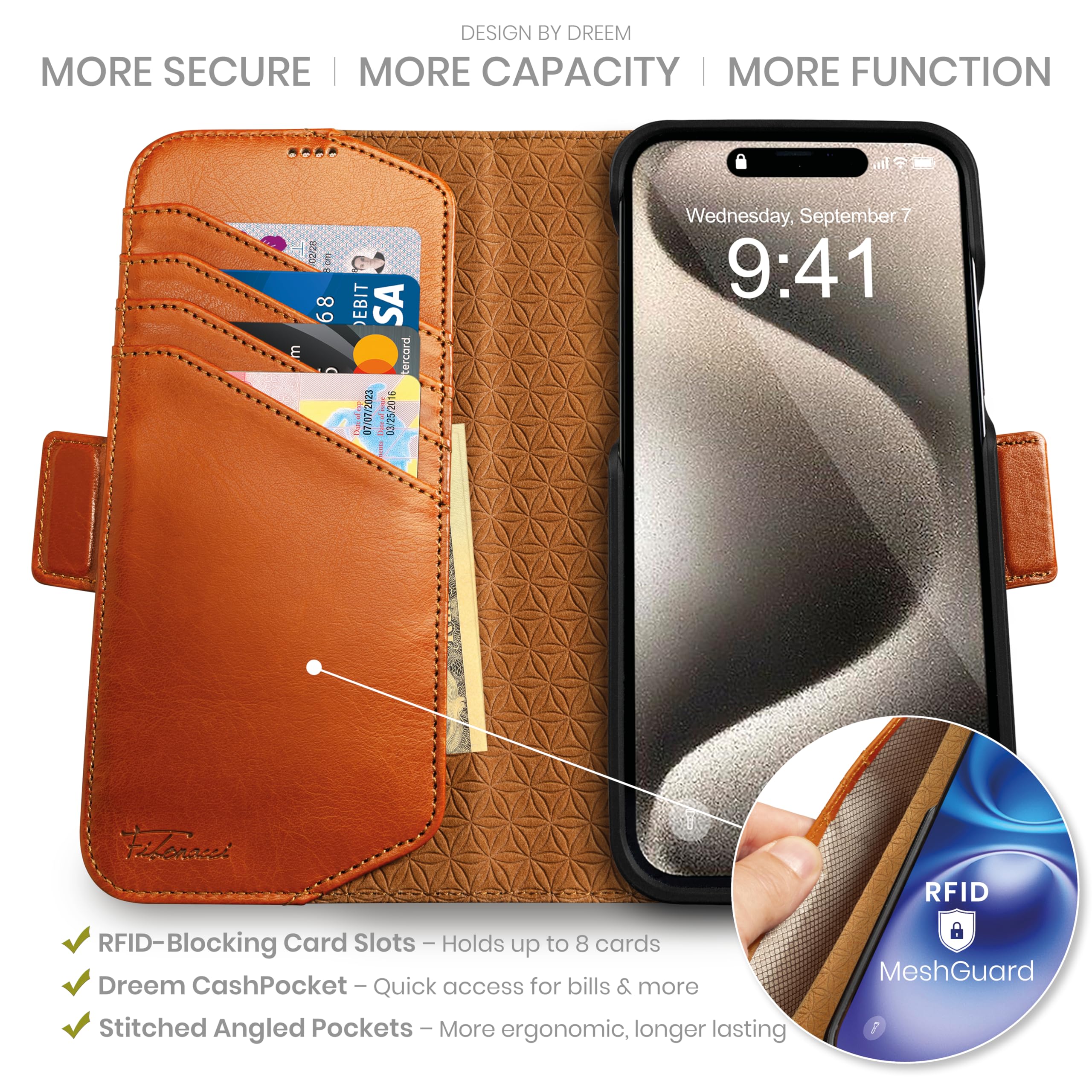 Amazon.co.jp: Dreem iPhone 15 Pro Max Case Wallet, Revolutionary