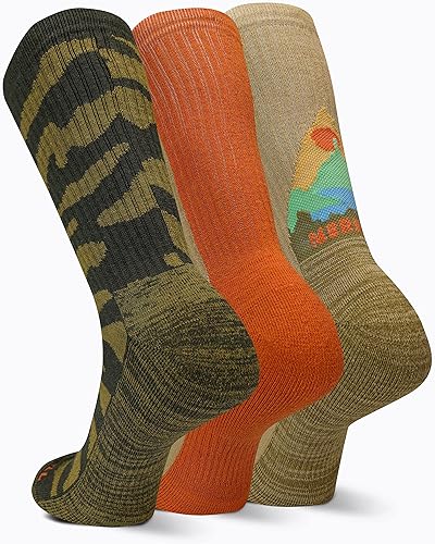 Miniatura 3 de Merrell Men's and Women's Lightweight Wool Everyday Hiking Crew Socks-3 Pair Pack-Arch Support & Moisture Wicking