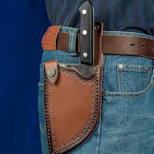 Miniatura 5 de XYJ Cuchillos de chef con mangas de transporte, cuchillo de sacrificio de carne de acero inoxidable de alto carbono, cuchillos de carnicero para