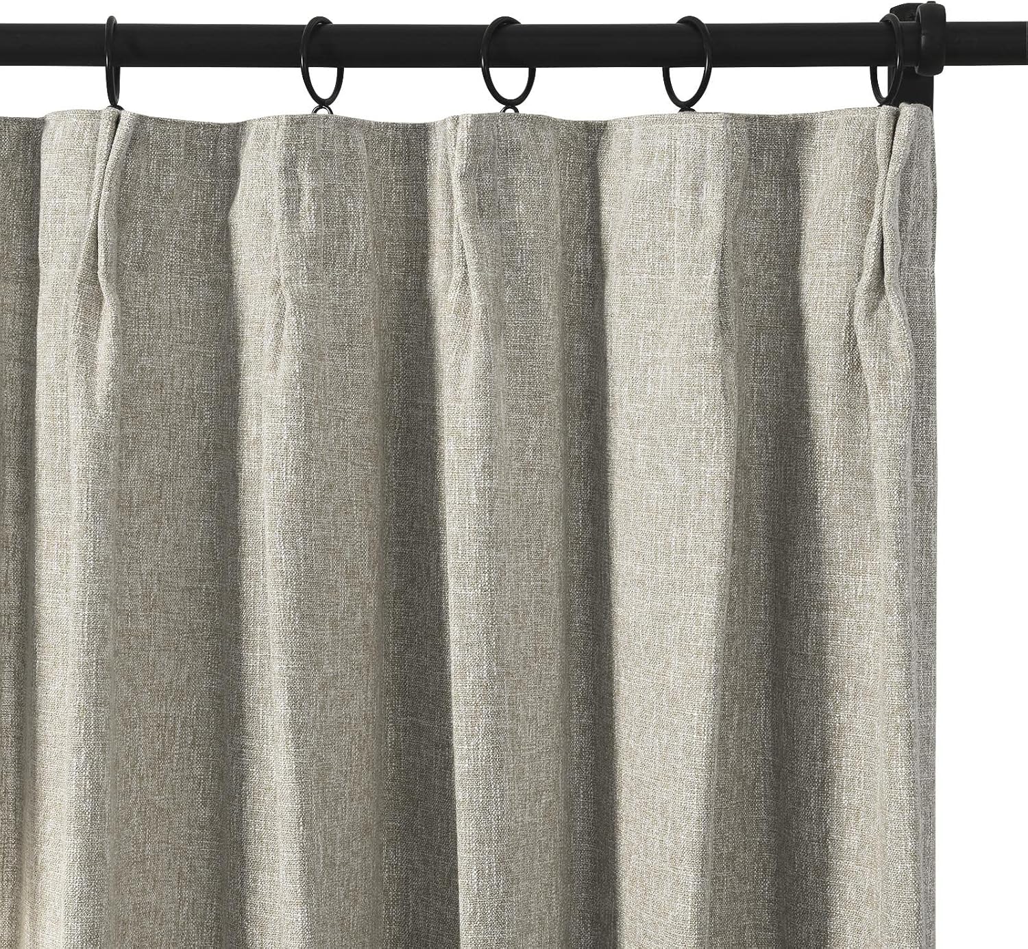 ChadMade 96 inches Long Cotton Drape French Pleat Curtain Pravicy Protecting Drapery for Girls Boys Room Kids Room 72Wx96L, 1 Panel, Oak, Sarai Collection