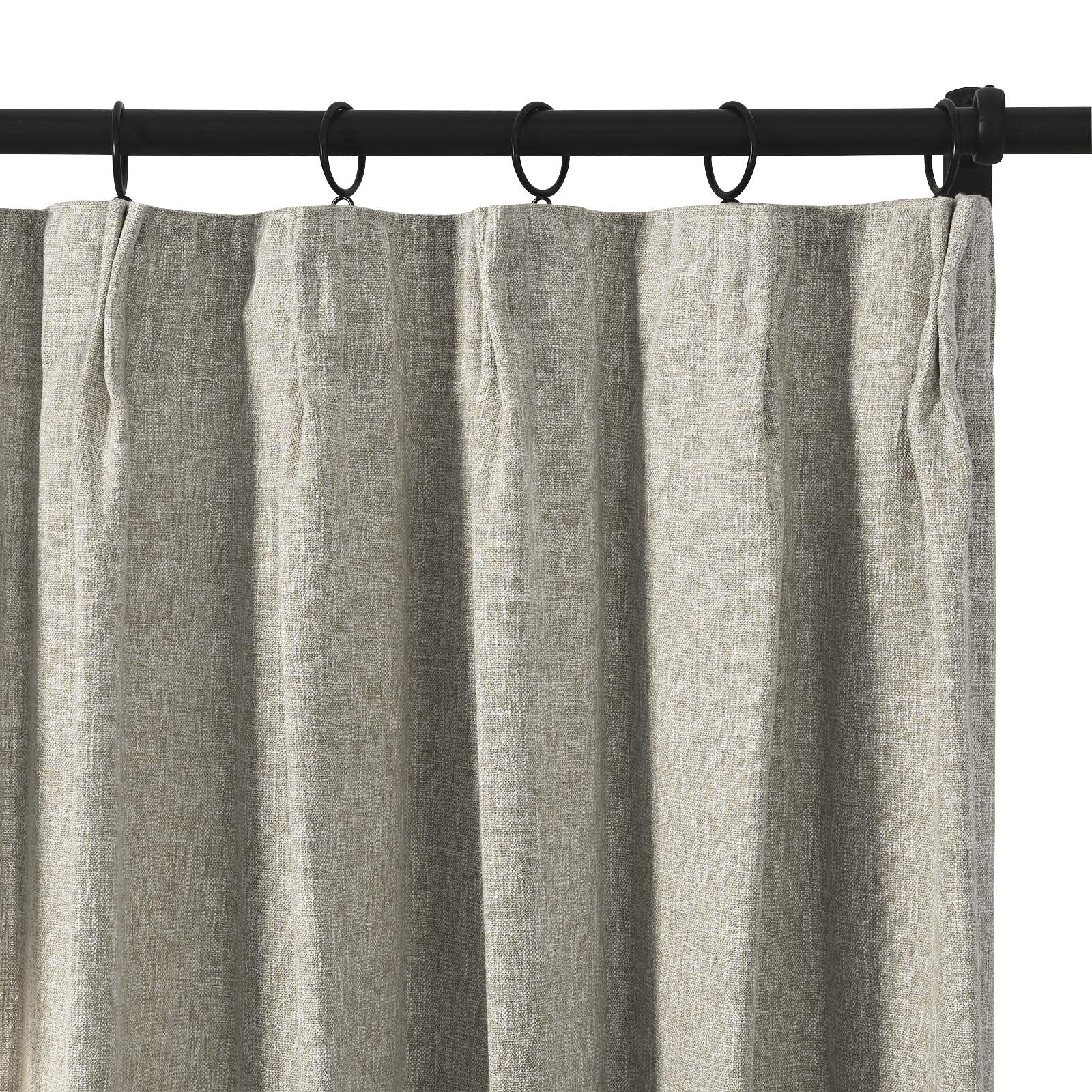 ChadMade Extra Long Cotton Pinch Pleated Drape 108 inches Long for Girls Boys Room Kids Room 84Wx102L, 1 Panel, Oak, Sarai Collection
