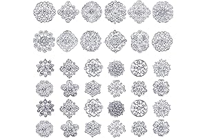 36 Pack Clear Rhinestone Brooches for Crafts with Sliver Bulk Brooch Pins