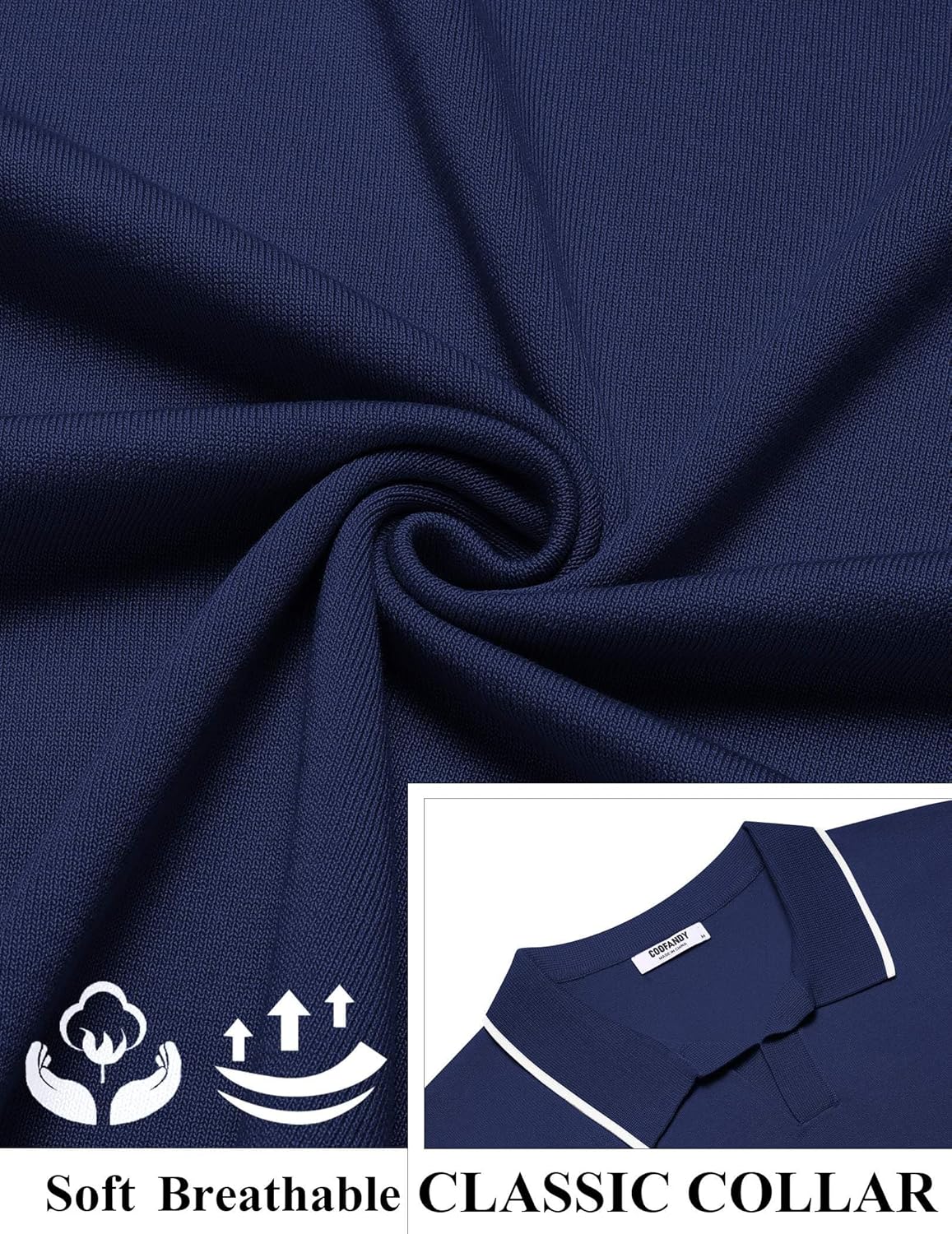 COOFANDY Mens Polo Shirts Short Sleeve Casual Knit Polo Shirt Vintage Golf T Shirts Old Money Tops - Image 6