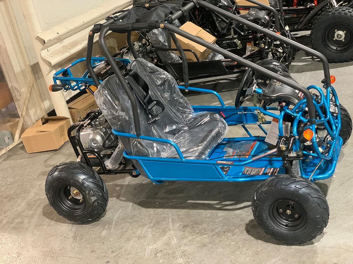 HHH Kids and Children Gk110 mid Size 125cc Fully Automatic Go Kart Kandi Mini Raptor, Kd-125 with Reverse (Blue) - Medium