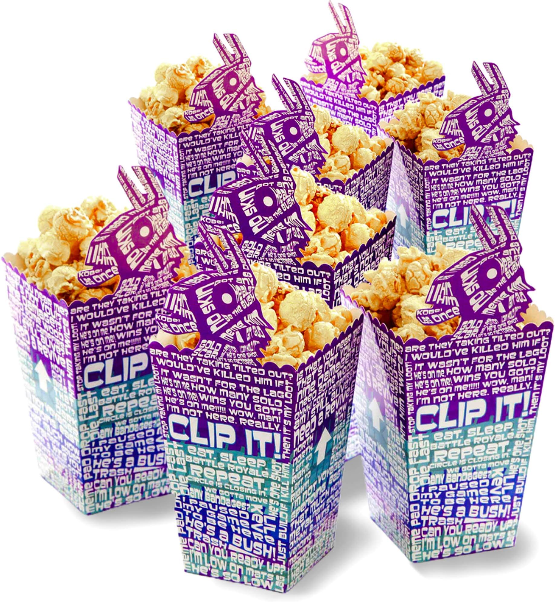 (16 Pack) Llama Popcorn Boxes, Battle Royale Party Decorations , Gaming Party Supplies for Birthday, Goodie Bags, Candy Box, Video Game Party Favors, Goodie Box, Candy Bag Birthday Goodie Bags