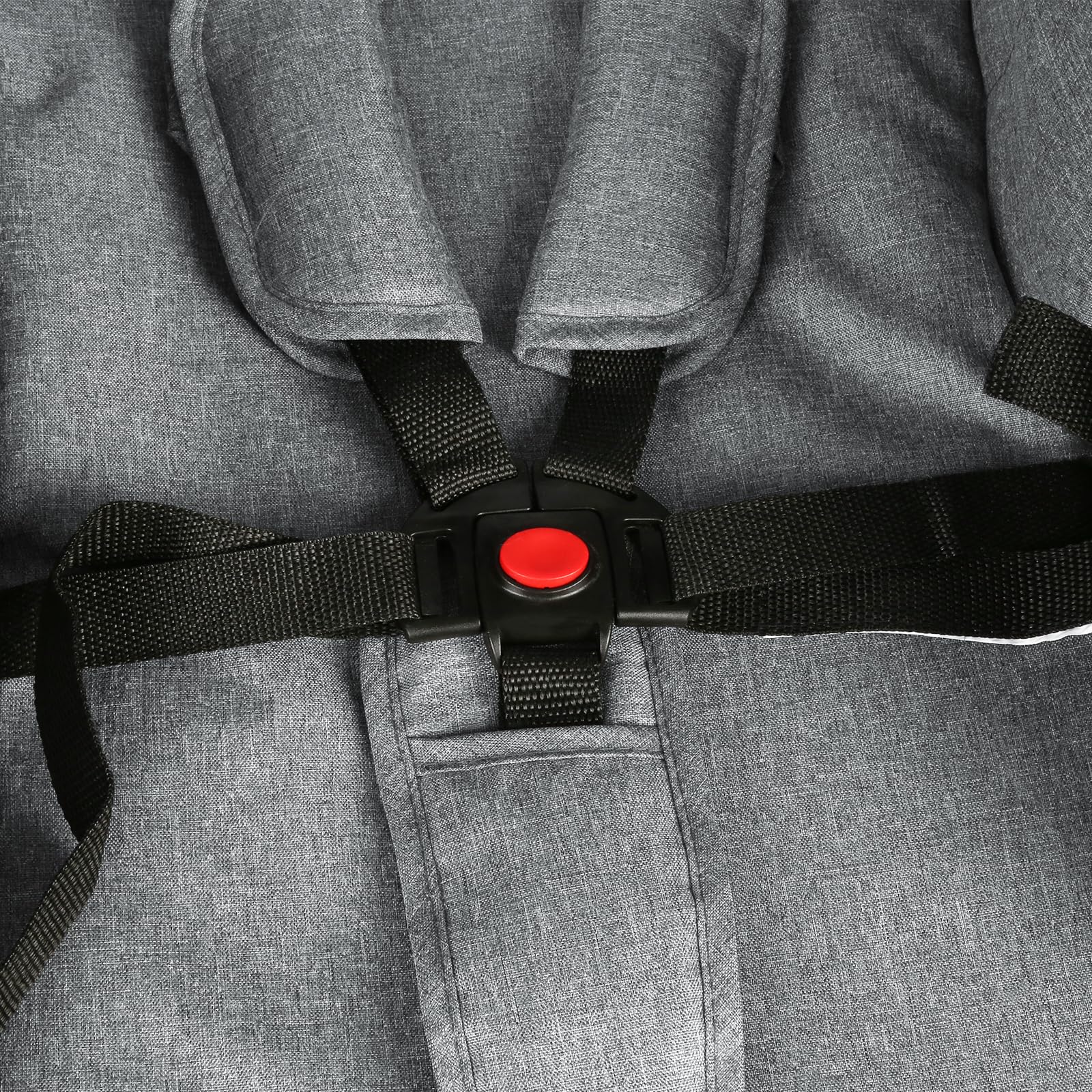 Poussette ultra compact à de 0 à 6 ans, Poussette de voyage avec harnais de sécurité 5 points,Pliable compacte et inclinable,Avec poches et pare-soleil (Gris)