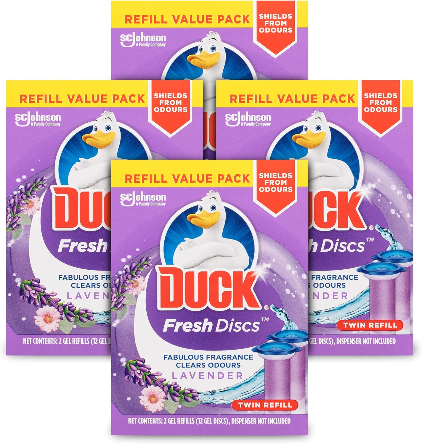 DUCK Toilet Cleaner, Fresh Discs Refills, Cleans & Freshens your Toilet
