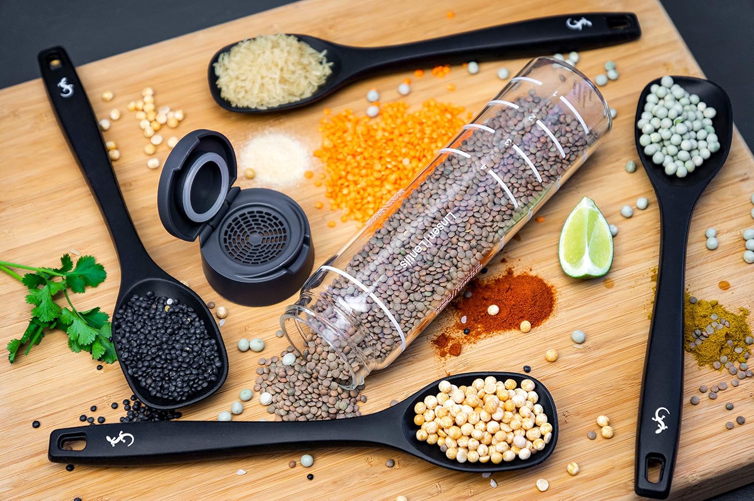 Lurch Germany Glass Rice Washer & Portioner | Washes Grains, Beans, Quinoa, Peas and Lentils - Made of Borosilicate Glass